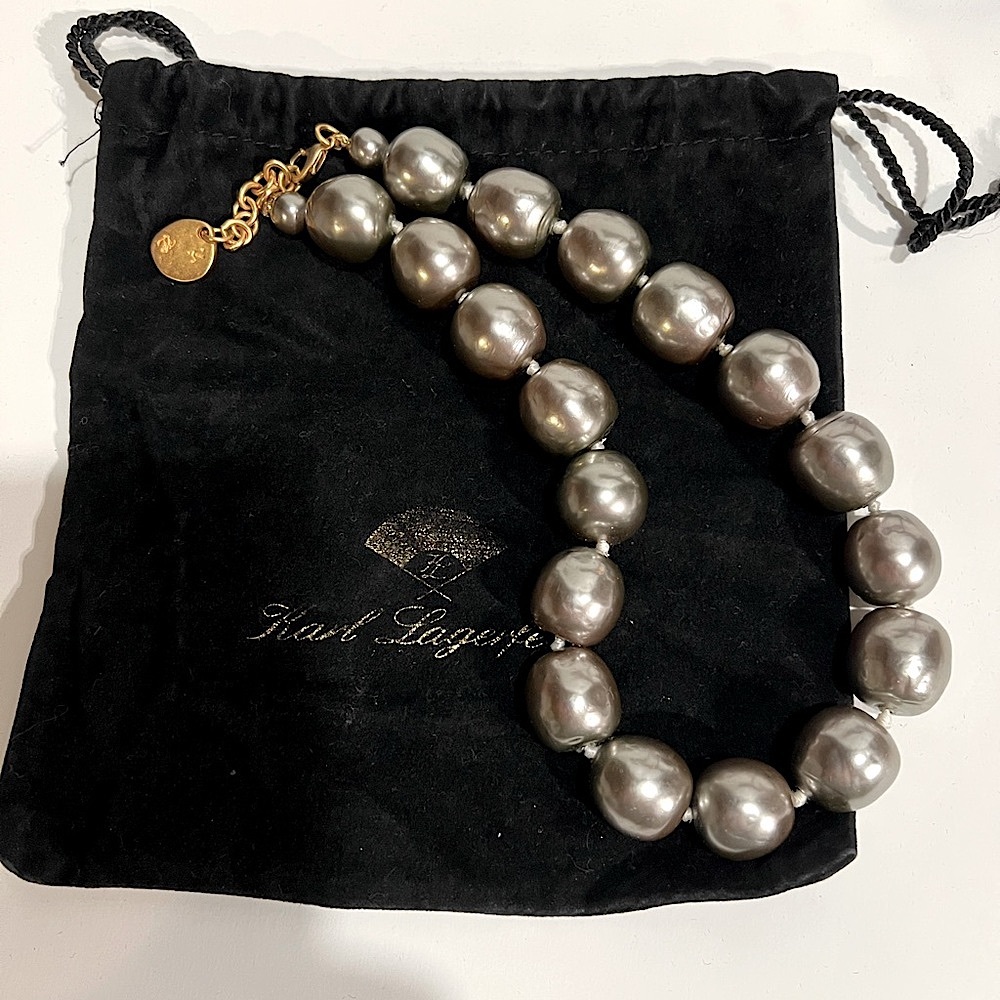 Karl Lagerfeld Japanese Grey Pearl Necklace